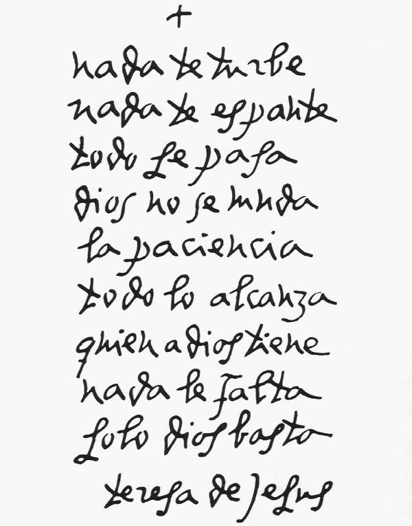 Preghiera autografa di Teresa